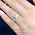 Good quality 1.2 ct princess cut white moissanite women jewelry engagement ring